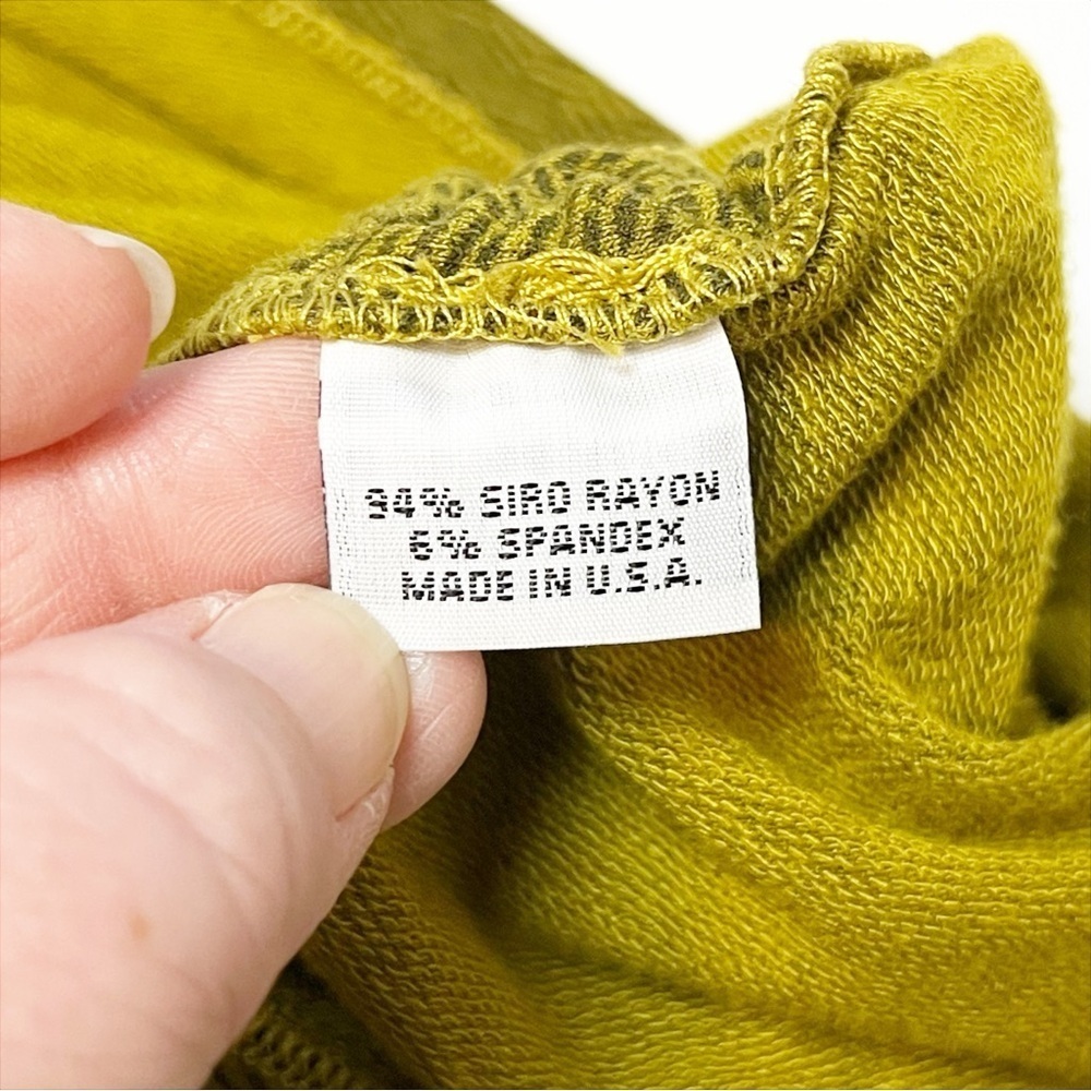 bryn Walker Ruched‎ Side Tunic Top Medium green French terry stretch lagenlook - Picture 8 of 10